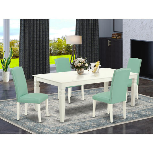Dining Room Set Linen White LGEN5-LWH-57 By East West Furniture | Dining Sets | Modishstore