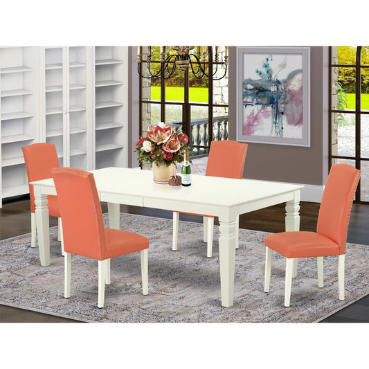 Dining Room Set Linen White LGEN5-LWH-78 By East West Furniture | Dining Sets | Modishstore