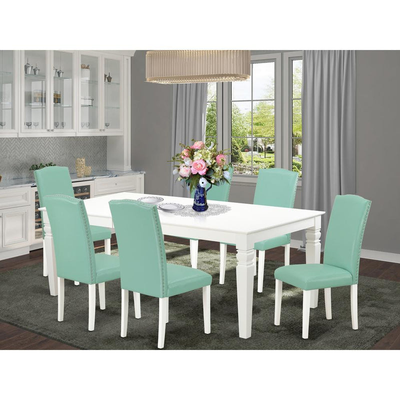 Dining Room Set Linen White LGEN7 - LWH - 57 By East West Furniture | Dining Sets | Modishstore