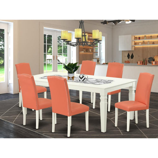 Dining Room Set Linen White LGEN7 - LWH - 78 By East West Furniture | Dining Sets | Modishstore