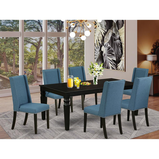 Dining Room Set Black LGFL7 - BLK - 21 By East West Furniture | Dining Sets | Modishstore