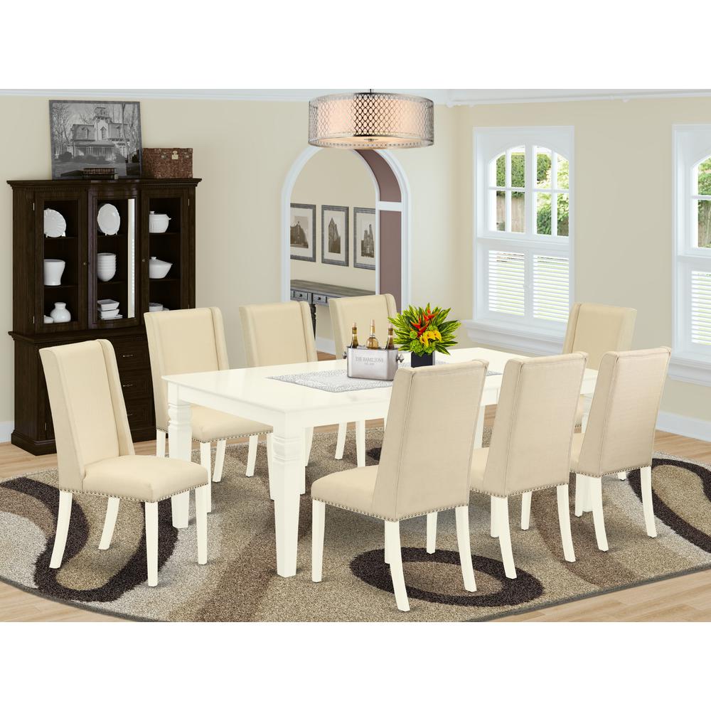 Dining Room Set Linen White LGFL9-LWH-01 By East West Furniture | Dining Sets | Modishstore