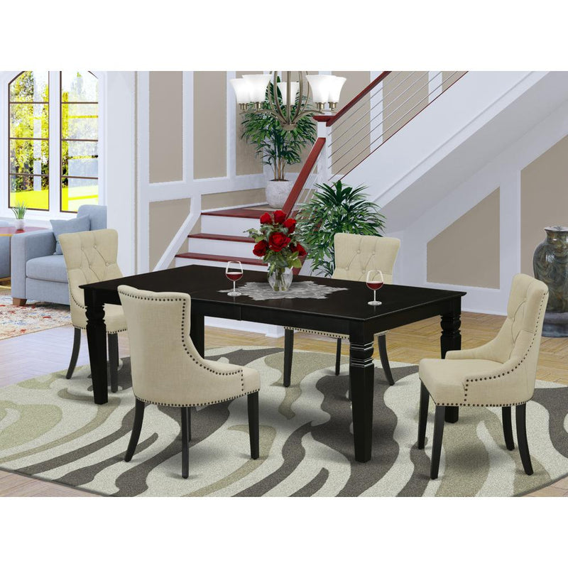 Dining Room Set Black LGFR5-BLK-02 By East West Furniture | Dining Sets | Modishstore