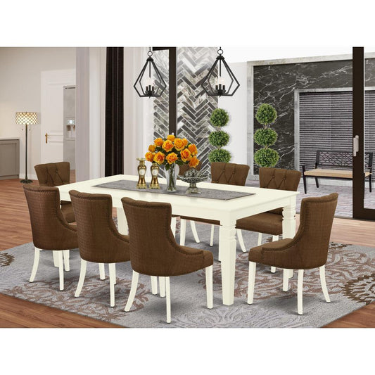 Dining Room Set Linen White LGFR9 - LWH - 18 By East West Furniture | Dining Sets | Modishstore