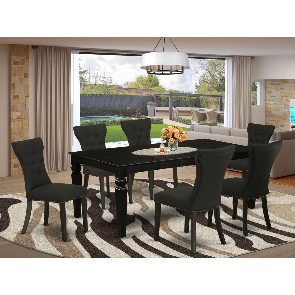 Dining Room Set Black LGGA7-BLK-24 By East West Furniture | Dining Sets | Modishstore
