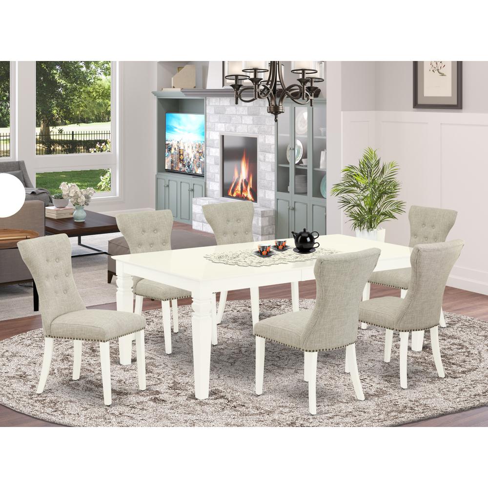 Dining Room Set Linen White LGGA7 - LWH - 35 By East West Furniture | Dining Sets | Modishstore