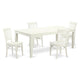 5 Pc Kitchen Table Set With A Table And 4 Dining Chairs In Linen White By East West Furniture | Dining Sets | Modishstore - 2