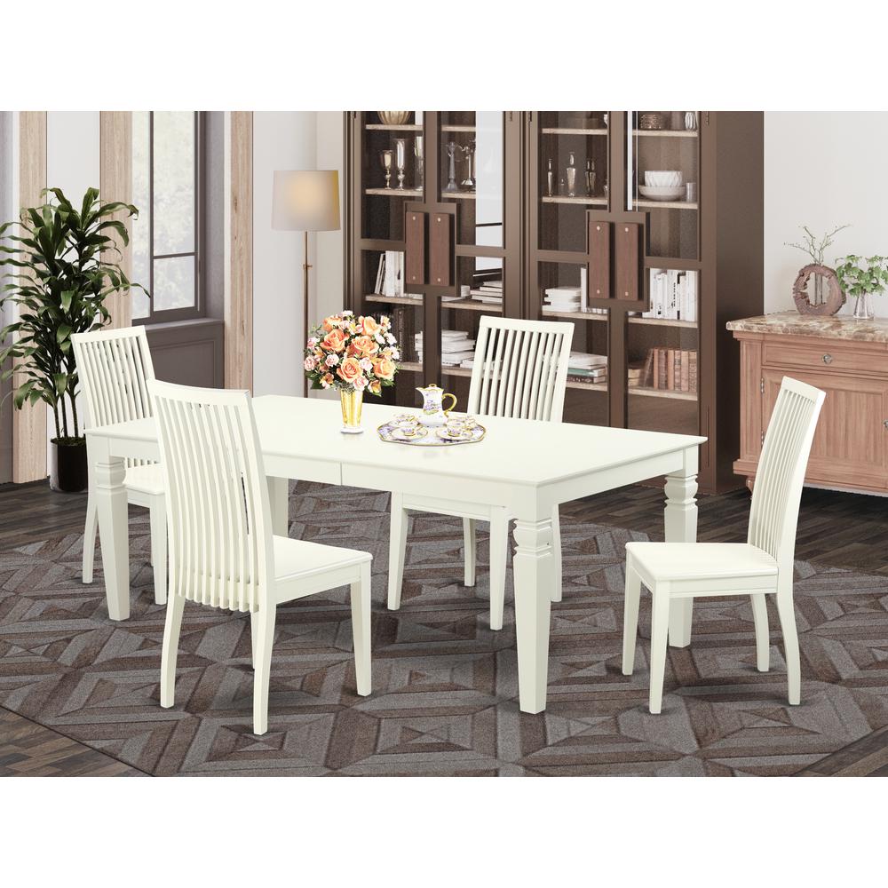 Dining Room Set Linen White LGIP5-LWH-W By East West Furniture | Dining Sets | Modishstore