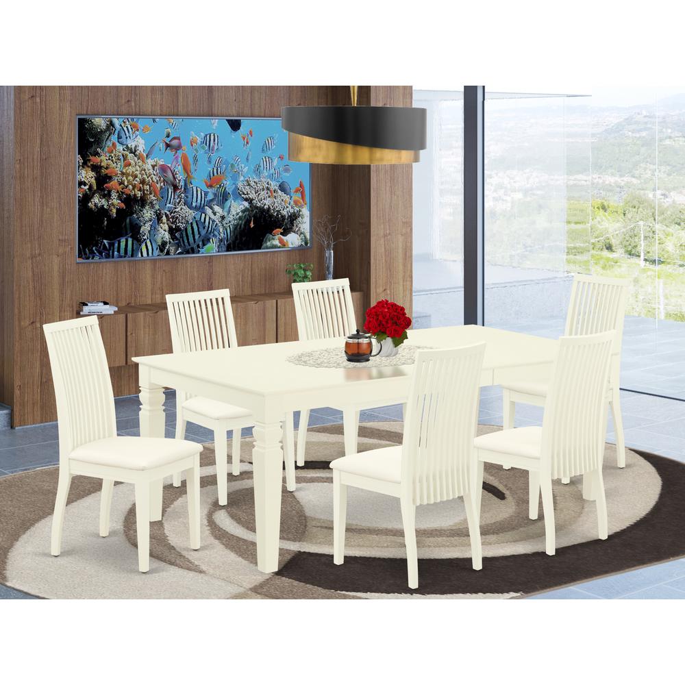 Dining Room Set Linen White LGIP7-LWH-C By East West Furniture | Dining Sets | Modishstore