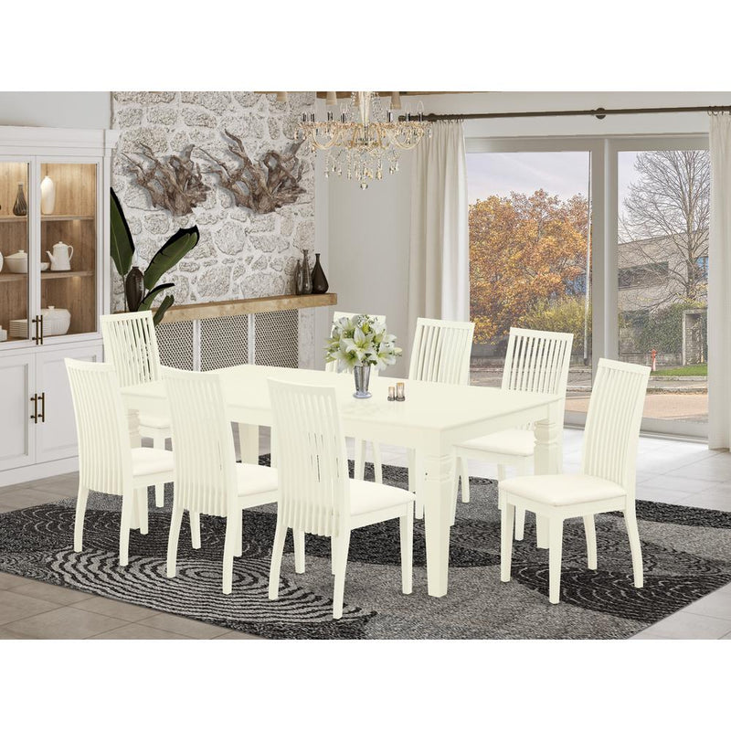 Dining Room Set Linen White LGIP9-LWH-C By East West Furniture | Dining Sets | Modishstore