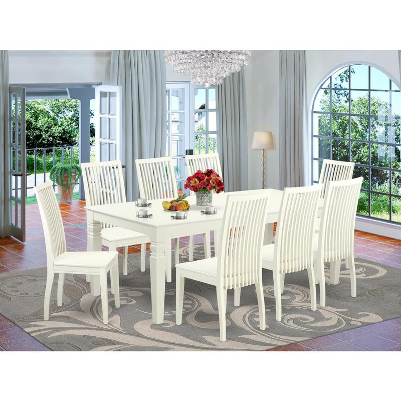Dining Room Set Linen White LGIP9-LWH-W By East West Furniture | Dining Sets | Modishstore