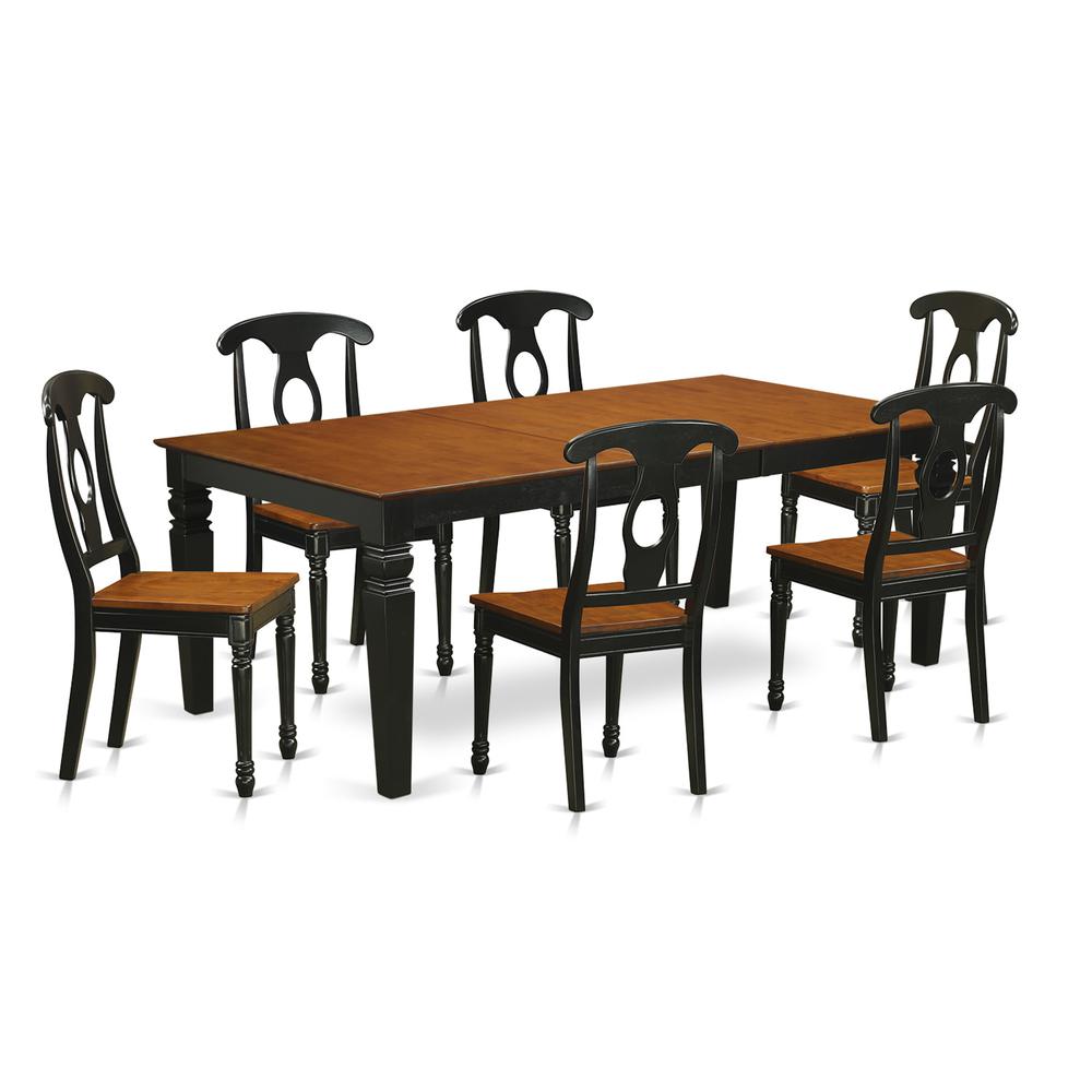 7 Pc Table Set With A Table And 6 Dining Chairs In Black And Cherry By East West Furniture | Dining Sets | Modishstore - 2