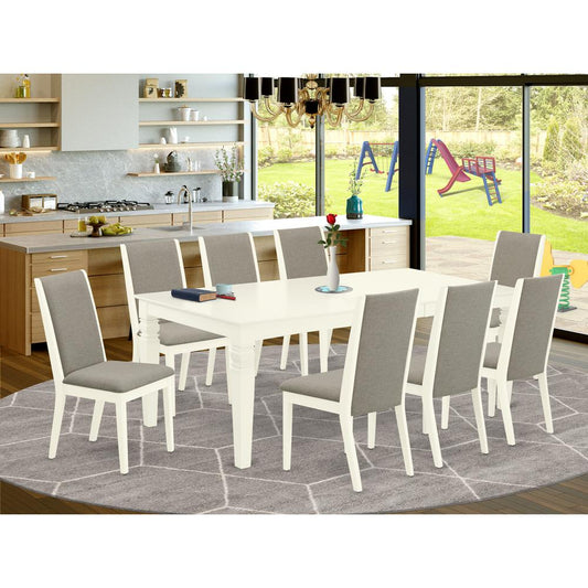 Dining Room Set Linen White LGLA9-LWH-06 By East West Furniture | Dining Sets | Modishstore