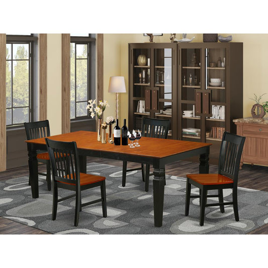 Dining Room Set Black & Cherry LGNO5-BCH-W By East West Furniture | Dining Sets | Modishstore