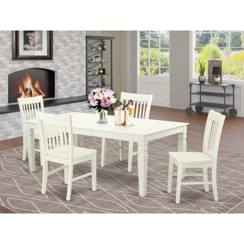 Dining Room Set Linen White LGNO5-LWH-W By East West Furniture | Dining Sets | Modishstore