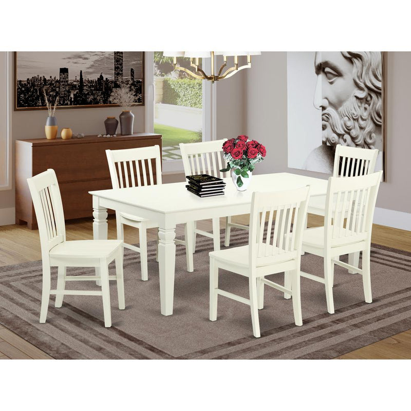 Dining Room Set Linen White LGNO7-LWH-W By East West Furniture | Dining Sets | Modishstore