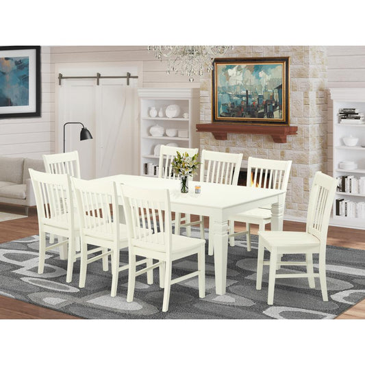 Dining Room Set Linen White LGNO9-LWH-W By East West Furniture | Dining Sets | Modishstore