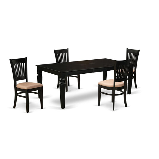 Dining Table - Table Leg Dining Chairs LGVA5 - BLK - C By East West Furniture | Dining Sets | Modishstore