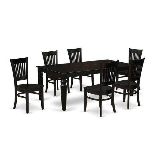 Dining Table - Table Leg Dining Chairs LGVA7 - BLK - W By East West Furniture | Dining Sets | Modishstore