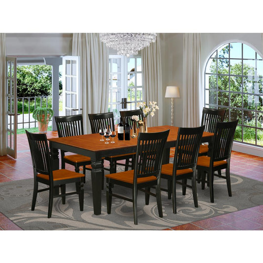 Dining Room Set Black & Cherry LGWE9-BCH-W By East West Furniture | Dining Sets | Modishstore