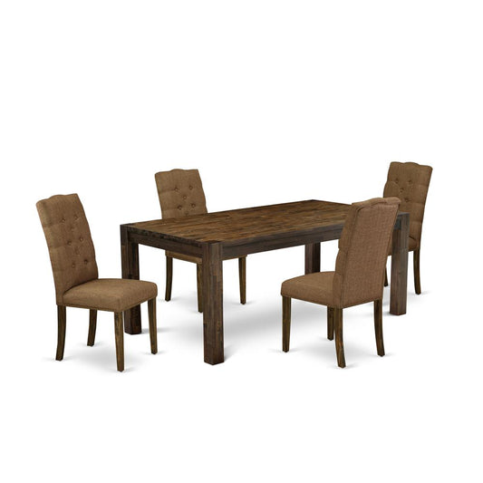 5-Piece Dining Room Table Set- 4 Upholstered Dining Chairs And Dining Tables By East West Furniture | Dining Sets | Modishstore