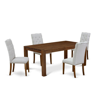 5-Piece Dining Room Table Set- 4 Upholstered Dining Chairs And Dining Tables By East West Furniture | Dining Sets | Modishstore - 4