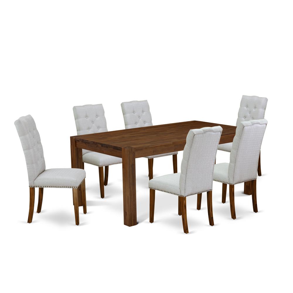 7-Pc Modern Dining Set- 6 Upholstered Dining Chairs And Dining Tables By East West Furniture | Dining Sets | Modishstore - 4