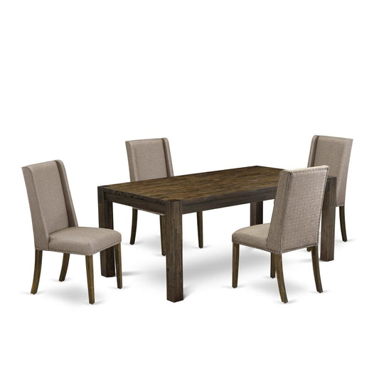 5-Piece Dinette Room Set- 4 Parson Dining Chairs And Dining Tables By East West Furniture | Dining Sets | Modishstore