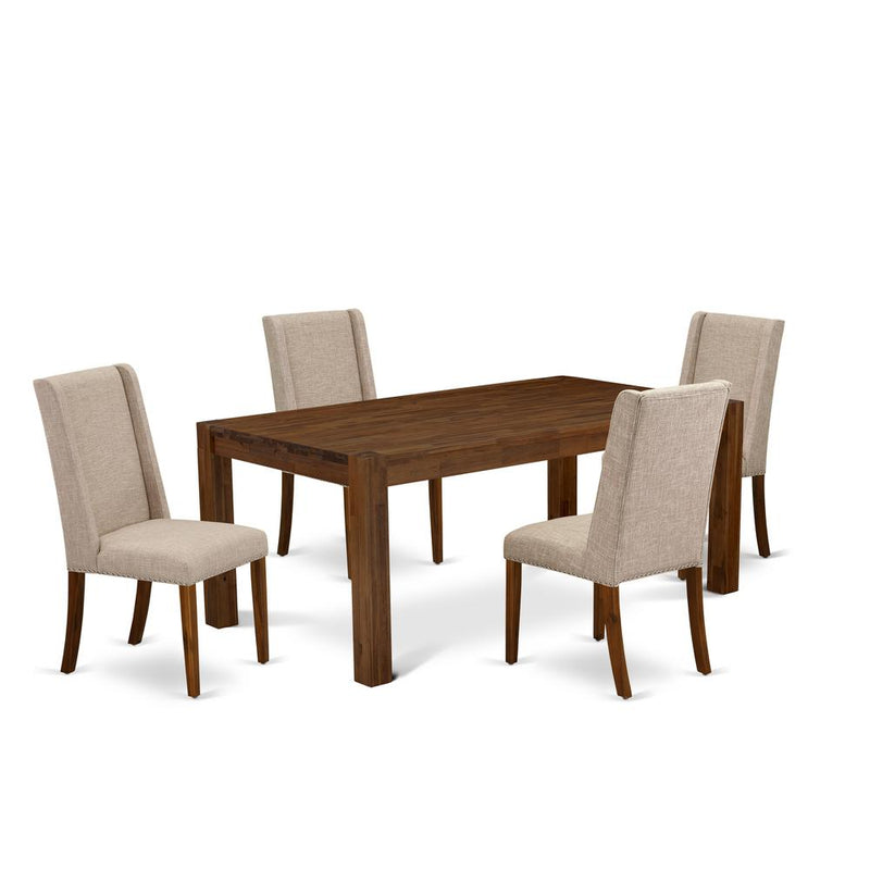 5-Piece Dinette Room Set- 4 Parson Dining Chairs And Dining Tables By East West Furniture | Dining Sets | Modishstore - 4
