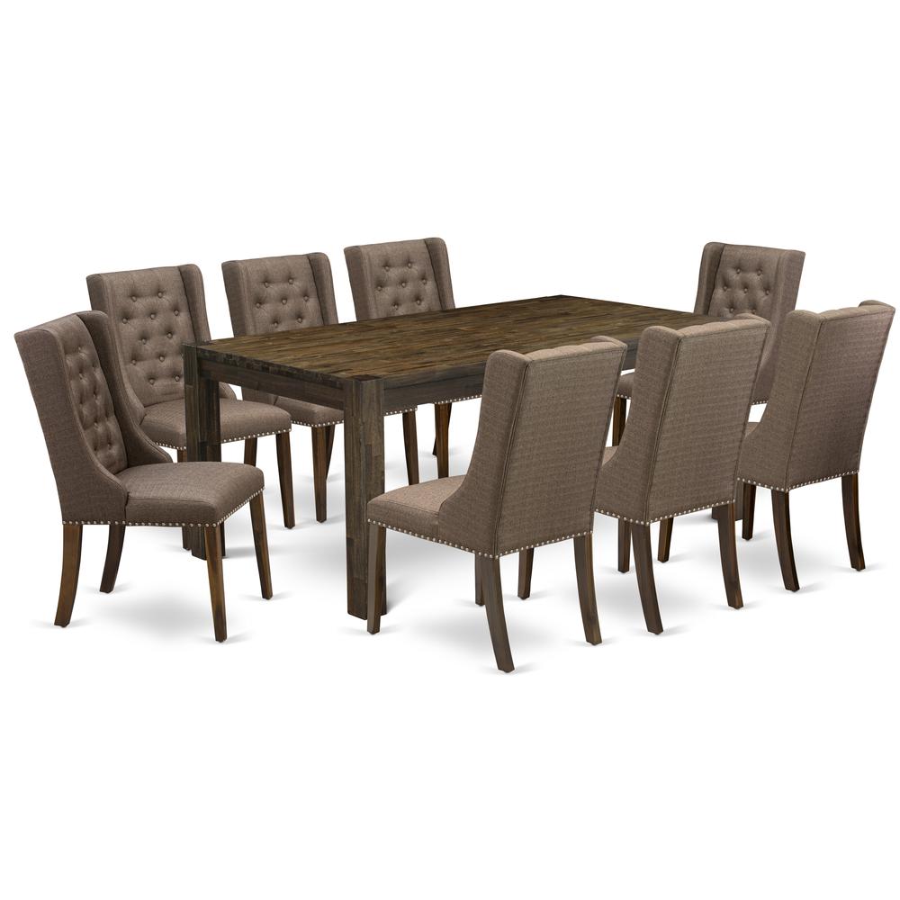9-Pc Modern Dining Table Set Includes 1 Dining Table And 8 Black Dining Chairs By East West Furniture | Dining Sets | Modishstore - 4