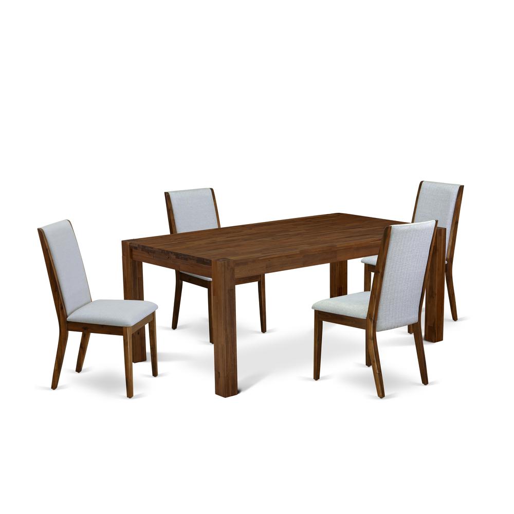 5-Pc Modern Dining Table Set- 4 Upholstered Dining Chairs And Dining Tables By East West Furniture | Dining Sets | Modishstore - 4