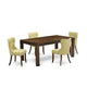 5-Piece Dining Table Set- 4 Mid Century Dining Chairs And Dining Tables By East West Furniture | Dining Sets | Modishstore