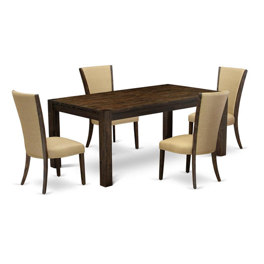 5-Pc Dining Room Table Set- 4 Parson Dining Chairs And Modern Dining Table By East West Furniture | Dining Sets | Modishstore