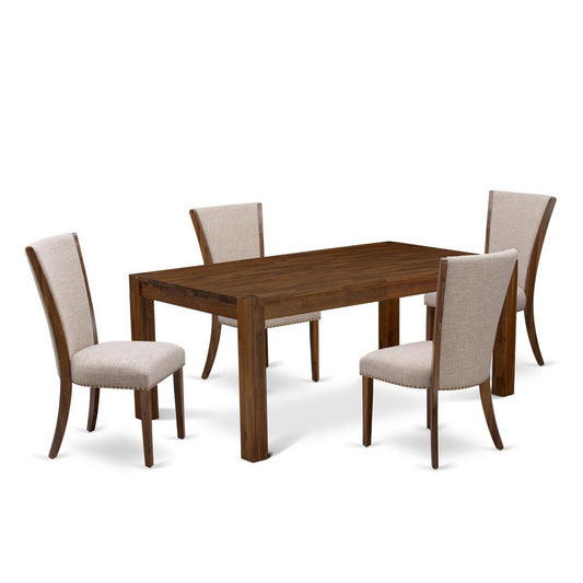 5-Pc Dining Room Table Set- 4 Upholstered Dining Chairs And Wood Dining Table By East West Furniture | Dining Sets | Modishstore