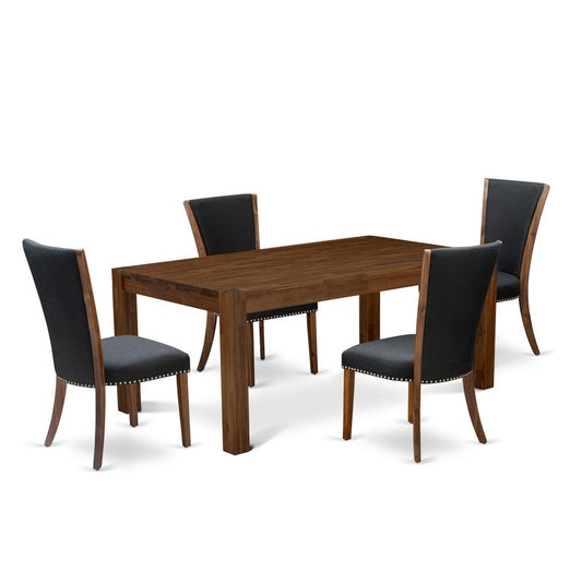 Lmve5-N8-04 - 5-Pc Dining Room Table Set- 4 Upholstered Dining Chairs And Wood Dining Table By East West Furniture | Dining Sets | Modishstore