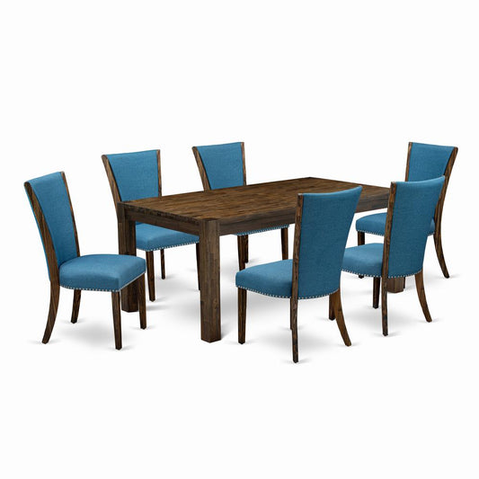 7-Pc Dining Room Table Set- 6 Kitchen Parson Chairs Dining Tables By East West Furniture | Dining Sets | Modishstore