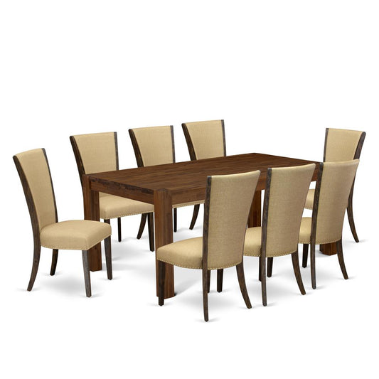 9Pc Kitchen Table Set Contains A Dining Room Table And 8 Parsons Dining Chairs And Dining Tables By East West Furniture | Dining Sets | Modishstore
