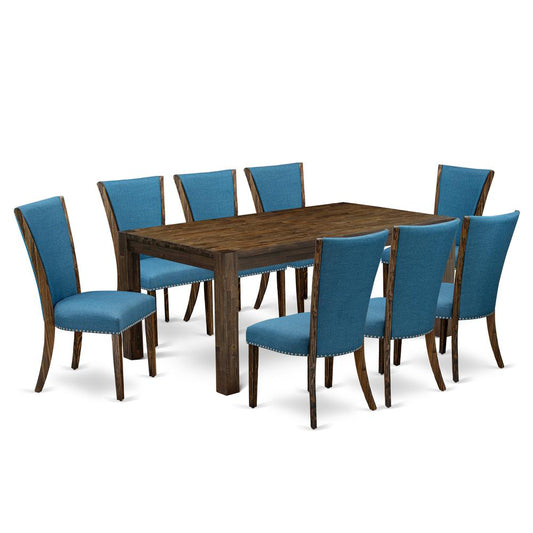 9Pc Modern Dining Table Set Includes A Dining Table And 8 Parsons Chairs And Dining Tables By East West Furniture | Dining Sets | Modishstore