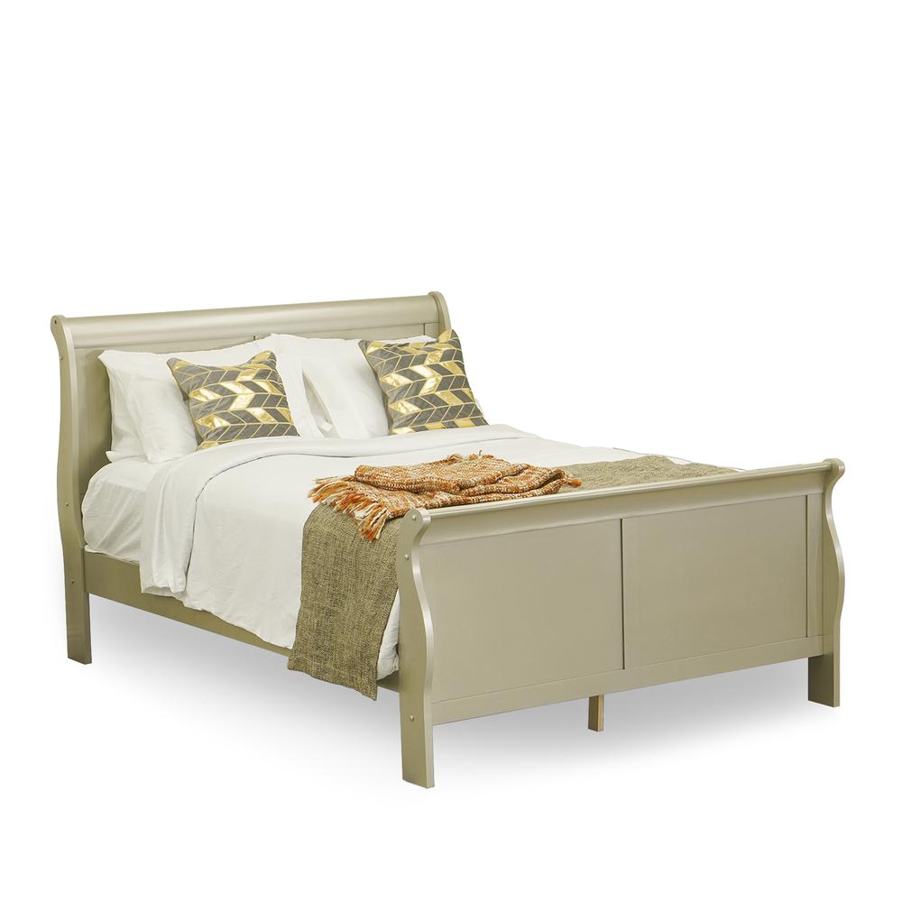 Louis Philippe 4 Piece Queen Size Bedroom Set In Metallic Gold Finish By East West Furniture | Bedroom Sets | Modishstore - 3