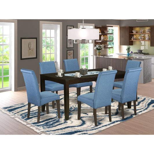 Dining Room Set Cappuccino LYBA7-CAP-21 By East West Furniture | Dining Sets | Modishstore
