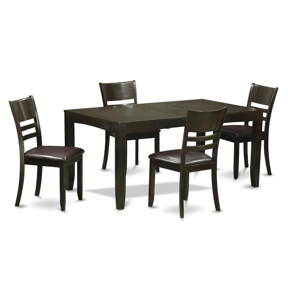 5 Pc Dining Set-Table Table With Leaf And 4 Dining Chairs By East West Furniture | Dining Sets | Modishstore - 2