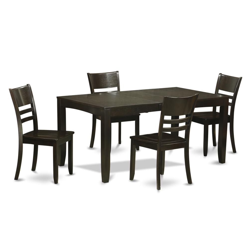 5 Pc Dining Room Set-Kitchen Tables With Leaf And 4 Chairs For Dining Room By East West Furniture | Dining Sets | Modishstore - 2