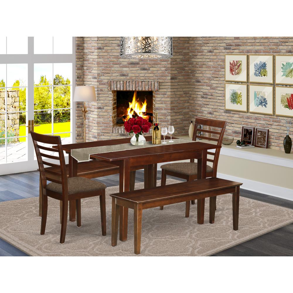 5 Pc Dinette Set-Small Dining Tables And 2 Dining Chairs With Wood Seat Plus 2 Benches By East West Furniture | Dining Sets | Modishstore - 2