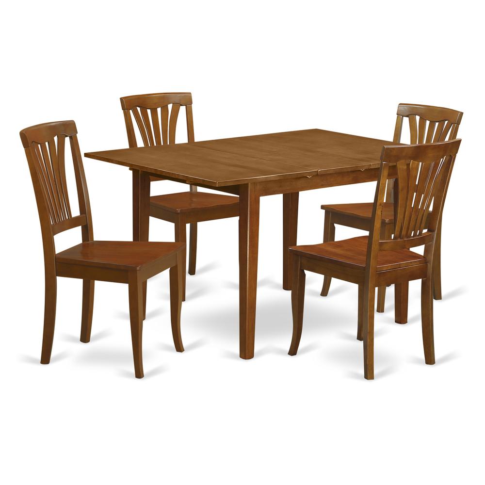 5 Pc Small Kitchen Table Set-Small Kitchen Table And 4 Kitchen Chairs By East West Furniture | Dining Sets | Modishstore - 2