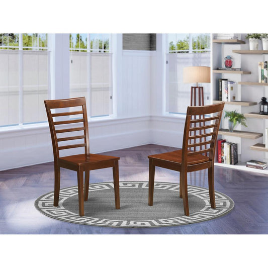 Milan Chair With Wood Seat - Mahogany Finish, Set Of 2 By East West Furniture | Dining Chairs | Modishstore