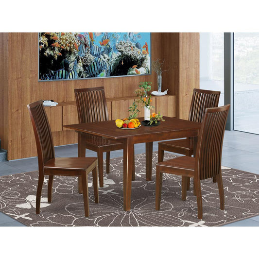 Dining Room Set Mahogany MLIP5-MAH-W By East West Furniture | Dining Sets | Modishstore