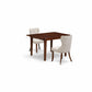 A Dining Set Of Two Amazing Parson Chairs Using Linen Fabric Doeskin Color And A Wonderful 12" Butterfly Leaf Rectangle Dining Table In Mahogany Finish And Dining Tables By East West Furniture | Dining Sets | Modishstore