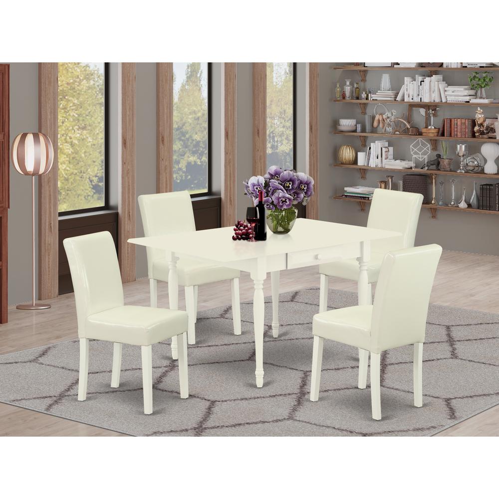 Dining Room Set Linen White MZAB5 - LWH - 64 By East West Furniture | Dining Sets | Modishstore