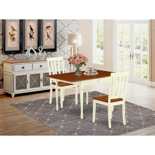 Dining Room Set Buttermilk & Cherry MZAN3 - WHI - W By East West Furniture | Dining Sets | Modishstore
