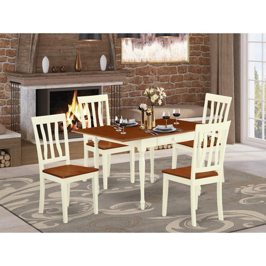 Dining Room Set Buttermilk & Cherry MZAN5 - WHI - W By East West Furniture | Dining Sets | Modishstore